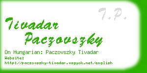 tivadar paczovszky business card